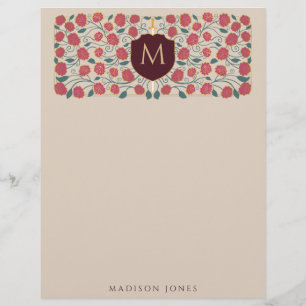 Sword & Shield Medieval Fantasy Monogram Brevhuvud