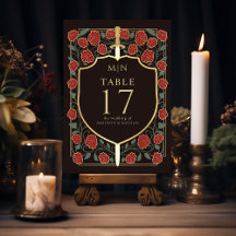 Sword & Shield Medieval Fantasy Monogram Bröllop