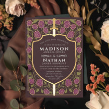 Sword & Shield Medieval Fantasy Monogram Bröllop