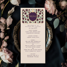 Sword & Shield Medieval Fantasy Monogram Bröllop Meny