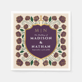 Sword & Shield Medieval Fantasy Monogram Bröllop Pappersservett