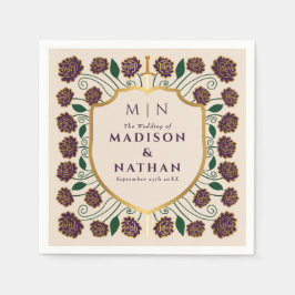 Sword & Shield Medieval Fantasy Monogram Bröllop Pappersservett