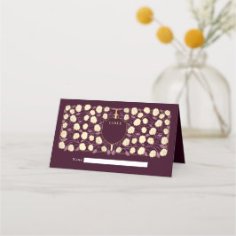 Sword & Shield Medieval Fantasy Monogram Bröllop Placeringskort