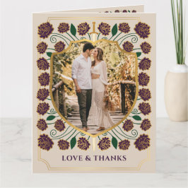 Sword & Shield Medieval Fantasy Monogram Bröllop Tack Kort