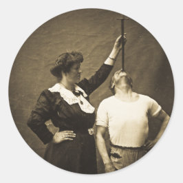 Sword Swallower och Vintage Sideshow-Freaker Runt Klistermärke
