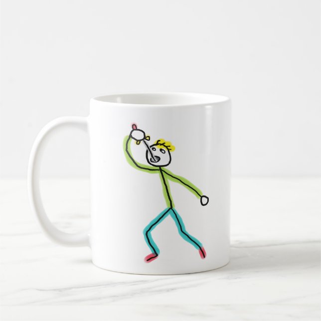 Sword Swallowing Stickman Kaffemugg (Vänster)