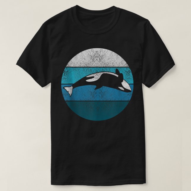Sword Whale Killer Whale Retro Gift Sea Creators T Shirt (Design framsida)