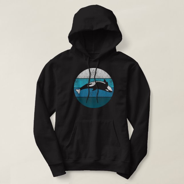 Sword Whale Killer Whale Retro Gift Sea Creatures  Hoodie (Design framsida)