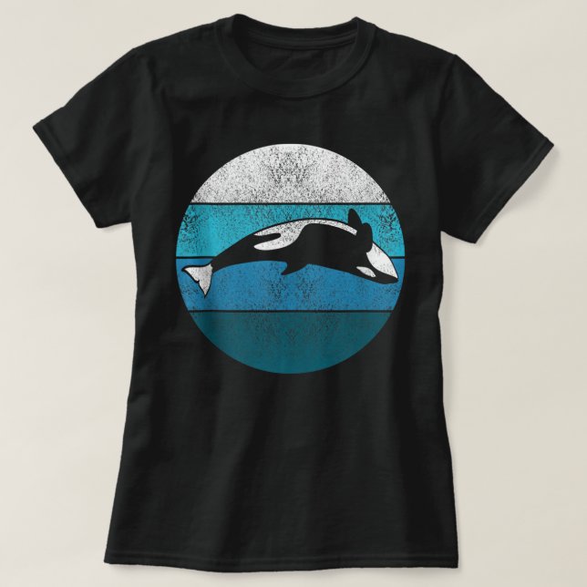 Sword Whale Killer Whale Retro Gift Sea Creatures  T Shirt (Design framsida)