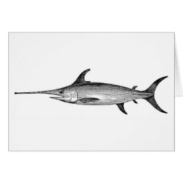 Swordfish card, den vetenskapliga illustrationen hälsningskort