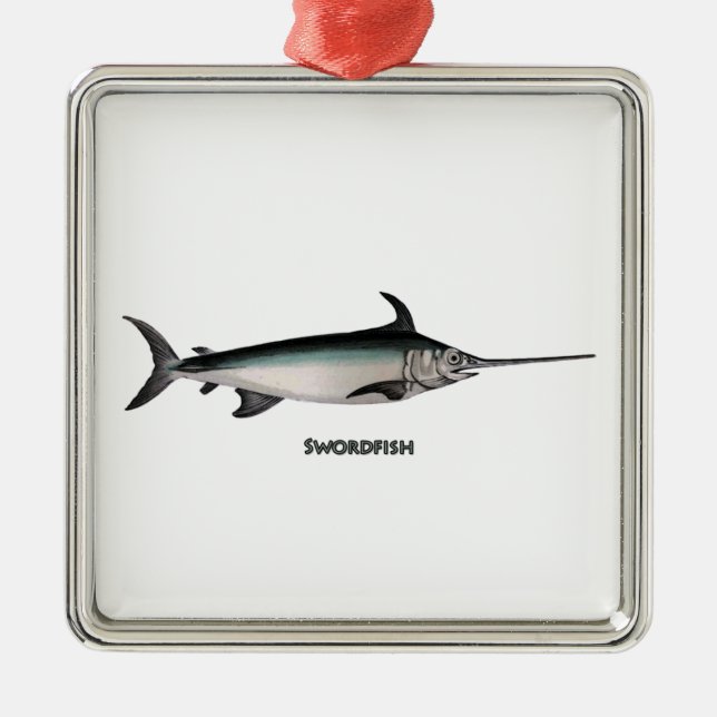 Swordfishlogotyp Julgransprydnad Metall (Framsidan)