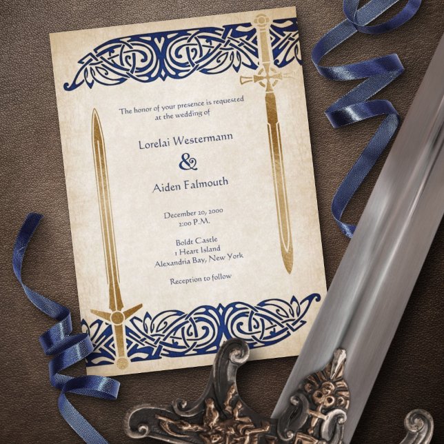 Swords Celtic Bröllop Inbjudningar (Skapare uppladdad)