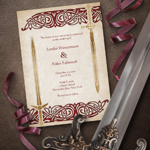 Swords Celtic Bröllop Inbjudningar
