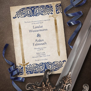 Swords Celtic Bröllop Inbjudningar
