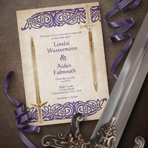 Swords Celtic Bröllop Inbjudningar