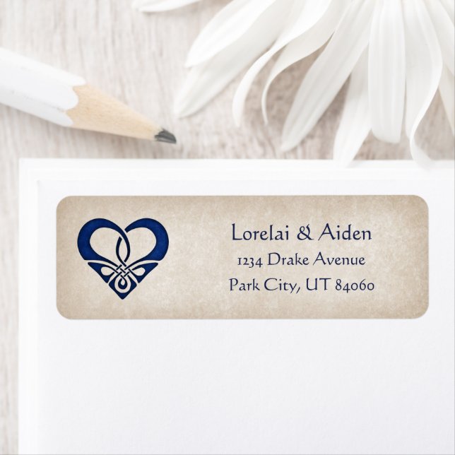 Swords Celtic Bröllop Returadress Etikett (Insitu)