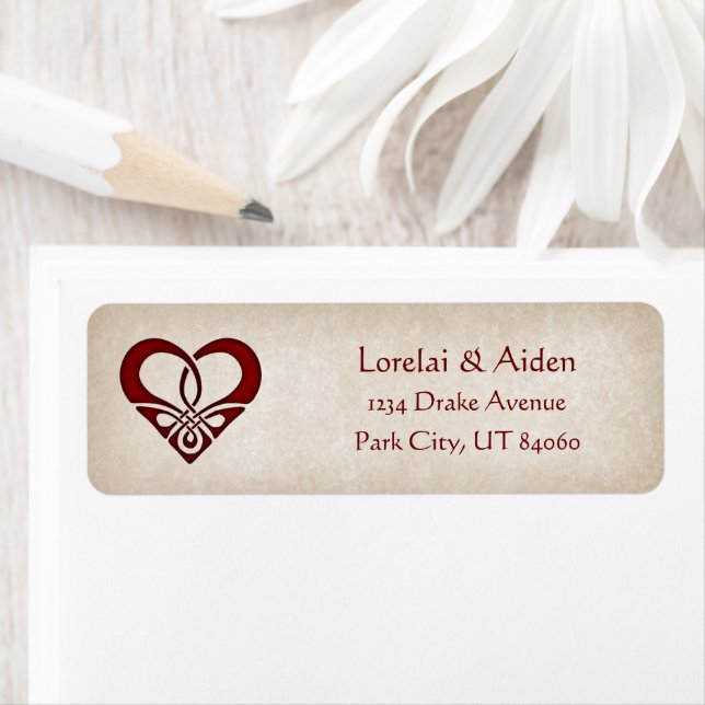 Swords Celtic Bröllop Returadress Etikett (Insitu)