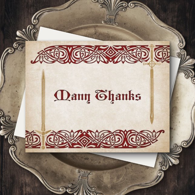 Swords Celtic Bröllop Tack Kort (Skapare uppladdad)