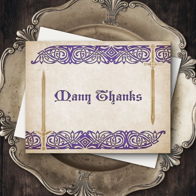 Swords Celtic Bröllop Tack Kort (Skapare uppladdad)