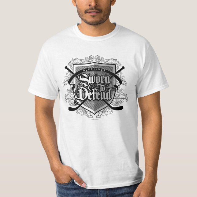 Sworn to Defend (Hockey Defenseman) T-Shirt (Framsida)
