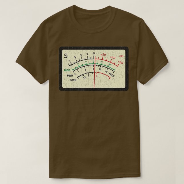 SWR Meter Amateur Ham Radio Distress Design T Shirt (Design framsida)