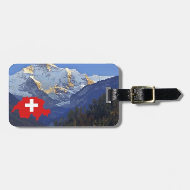 Swtzerland Jungfrau och flagga Bagagebricka (Horisontell Framsida)