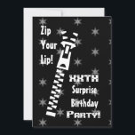 SX SURPRISE Black and White Födelsedagsfest SB012 Inbjudningar<br><div class="desc">Den här posteringen är ett roligt sätt att skicka ut inbjudningskort från SURPRISE Birthday.  Den här inbjudan visas för närvarande på en metallisk papper med ishud som ge din inbjudan är en speciellare shimmer och shine.  Matchande frimärke är också tillgängligt - lägg bara till året!</div>