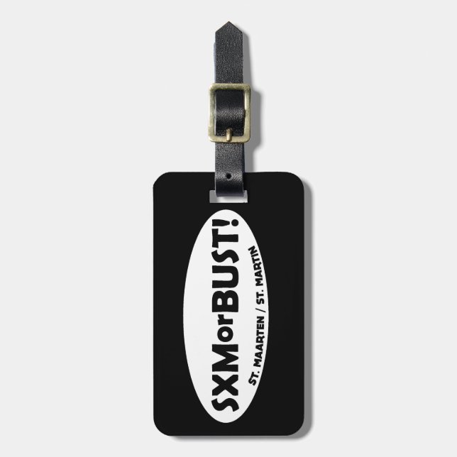 SXMorBUST BAGAGEMÄRKRE - SVART Bagagebricka (Vertikal Framsida)