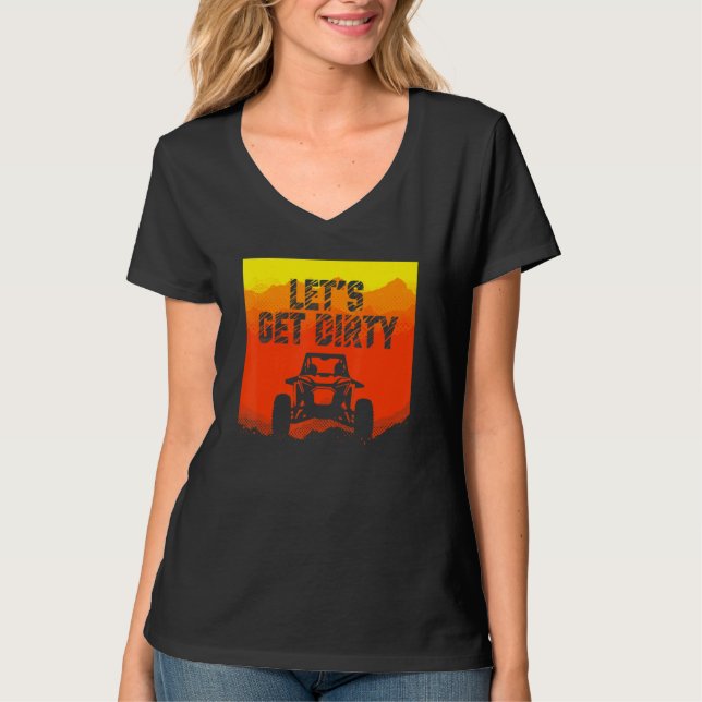 SxS Get Dirty Mountains Sunset T Shirt (Framsida)