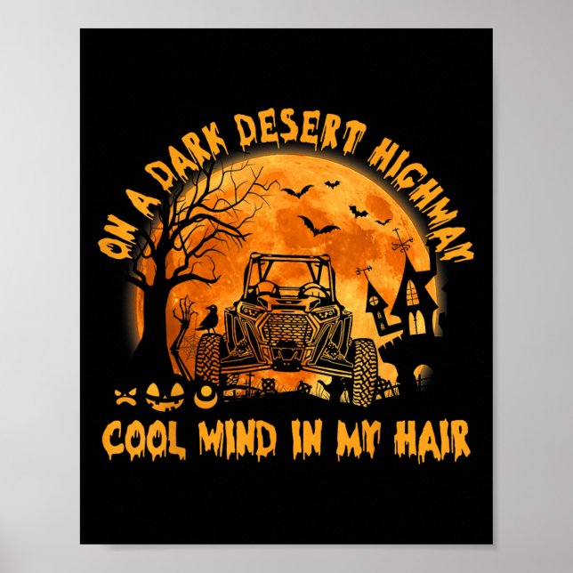 Sxs Utv Mörk Desert Highway Coola Mind Halloween R Poster (Framsidan)