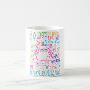 Sy älskare för färgtypografisömnad kaffemugg