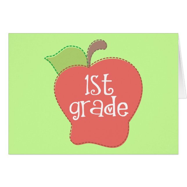 Sy Apple den 1st klassen Hälsningskort (Framsidan Horizontal)