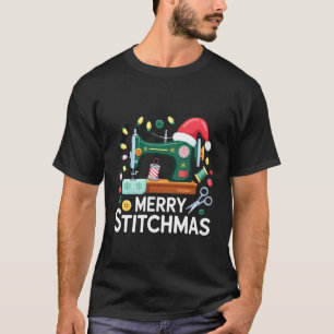 Sy Christmas Xmas Quiltning Glad sömmarnas jul T Shirt