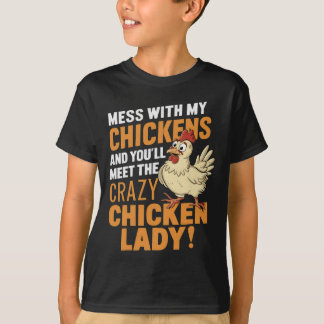 Sy Crazy Chicken Lady Varning För Fågelälskare  T Shirt