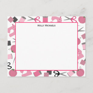 Sy den Themed lägenheten Notecards Inbjudningar
