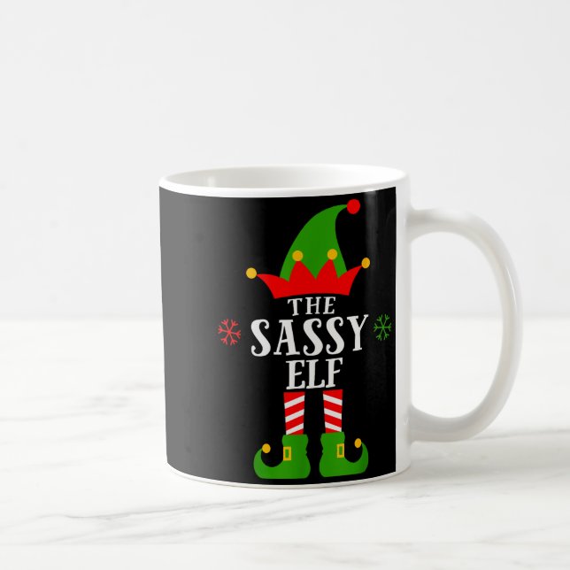 Sy Elf Funny Matching Family Group Christmas Pajam Kaffemugg (Höger)