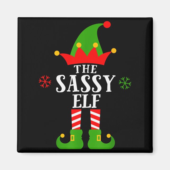 Sy Elf Funny Matching Family Group Christmas Pajam Magnet (Framsidan)