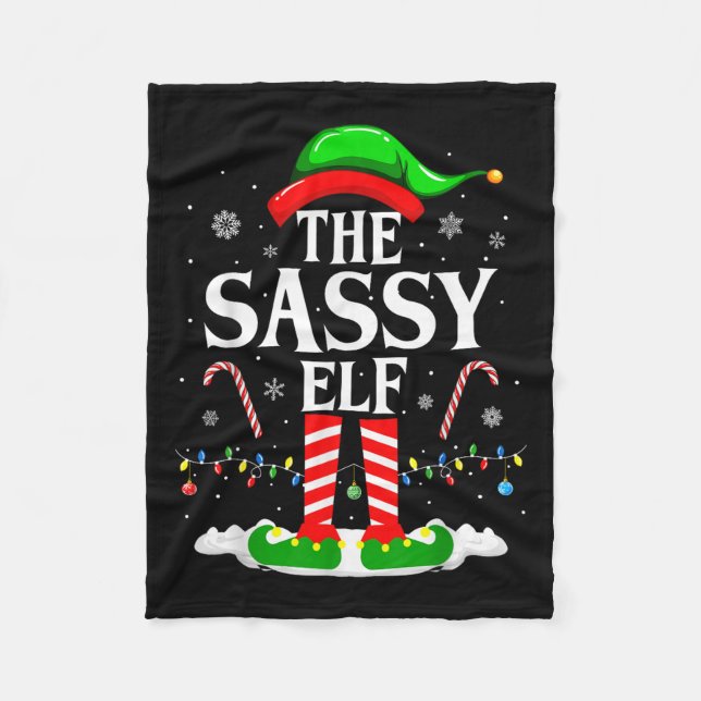 Sy Elf Julafton är en fin matchande familjegrupp K Fleecefilt (Framsidan)