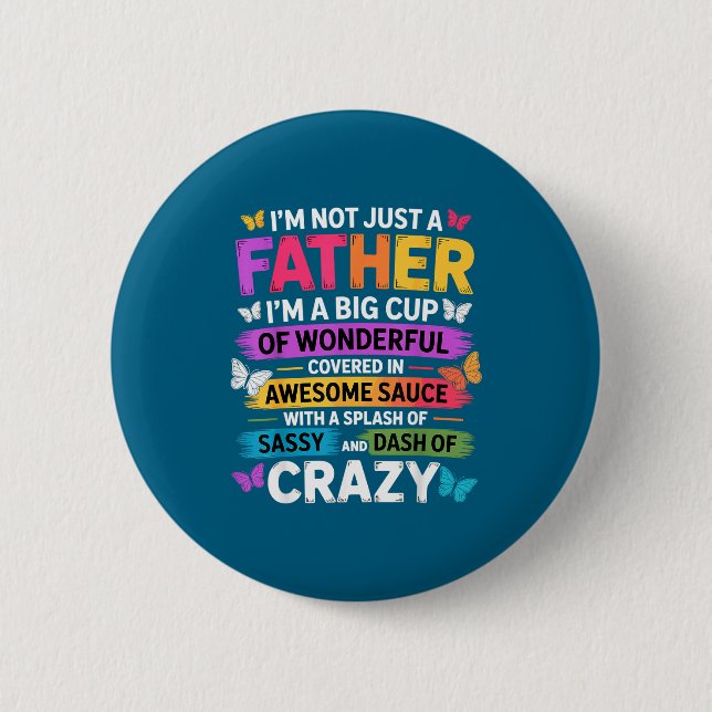 Sy Father Funny Quote Dad Humor Men Women  Knapp (Framsida)