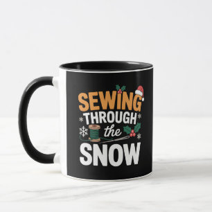 Sy genom snön Rolig julfilt Mugg