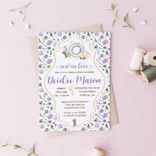 Sy In Love! Broderi, Bröllopsdusch med blomtema Inbjudningar