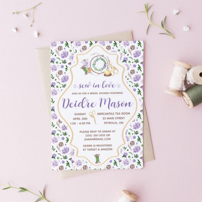 Sy In Love! Broderi, Bröllopsdusch med blomtema Inbjudningar (Skapare uppladdad)