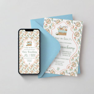 Sy In Love! Broderi, Bröllopsdusch med blomtema Inbjudningar