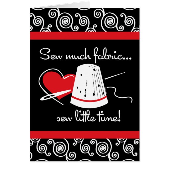 Sy mycket tyg OBS kort (Framsidan)