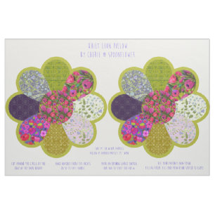 Sy och sydda Quilt Style Rund Blommig Kudd Kit Tyg