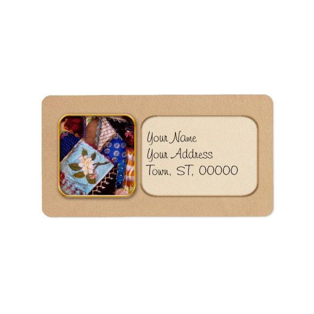 Sy - Patchwork - mormor täcke Adressetikett (Framsidan)