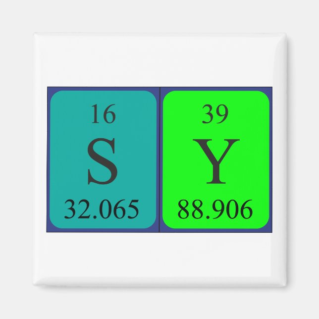 Sy Periodisk magnet bord namn 2 (Framsidan)