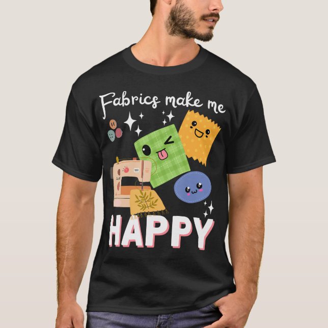 Sy Quiltning Glad - Syare Quilters Nyhet - S T Shirt (Framsida)