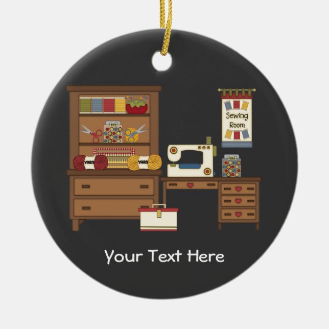 Sy rum 1 (anpassadet) julgransprydnad keramik (Framsidan)