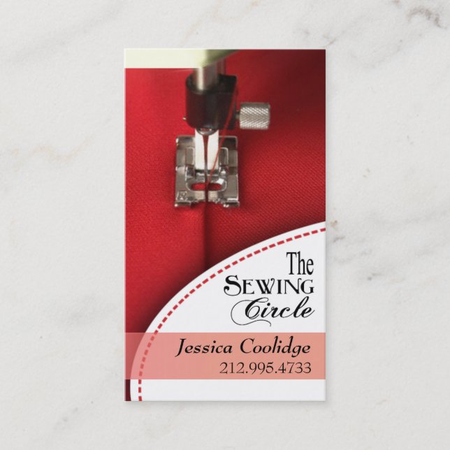 Sy: Sömmerska skräddare, formgivare, Seamstress Visitkort (Framsida)